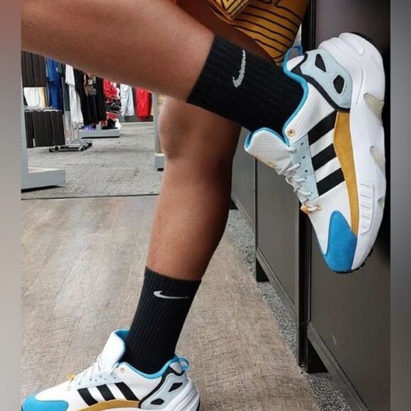 Adidas Zx 22 Boost White/Gold/Blue - Picture 9 of 12